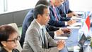 Selain itu, Jokowi dan PM Kishida juga membahas mengenai perdagangan Indonesia-Jepang. Menurut Jokowi, Indonesia telah memberikan fleksibilitas untuk produk pertanian dari Fukushima. (JAPAN POOL/JIJI PRESS)