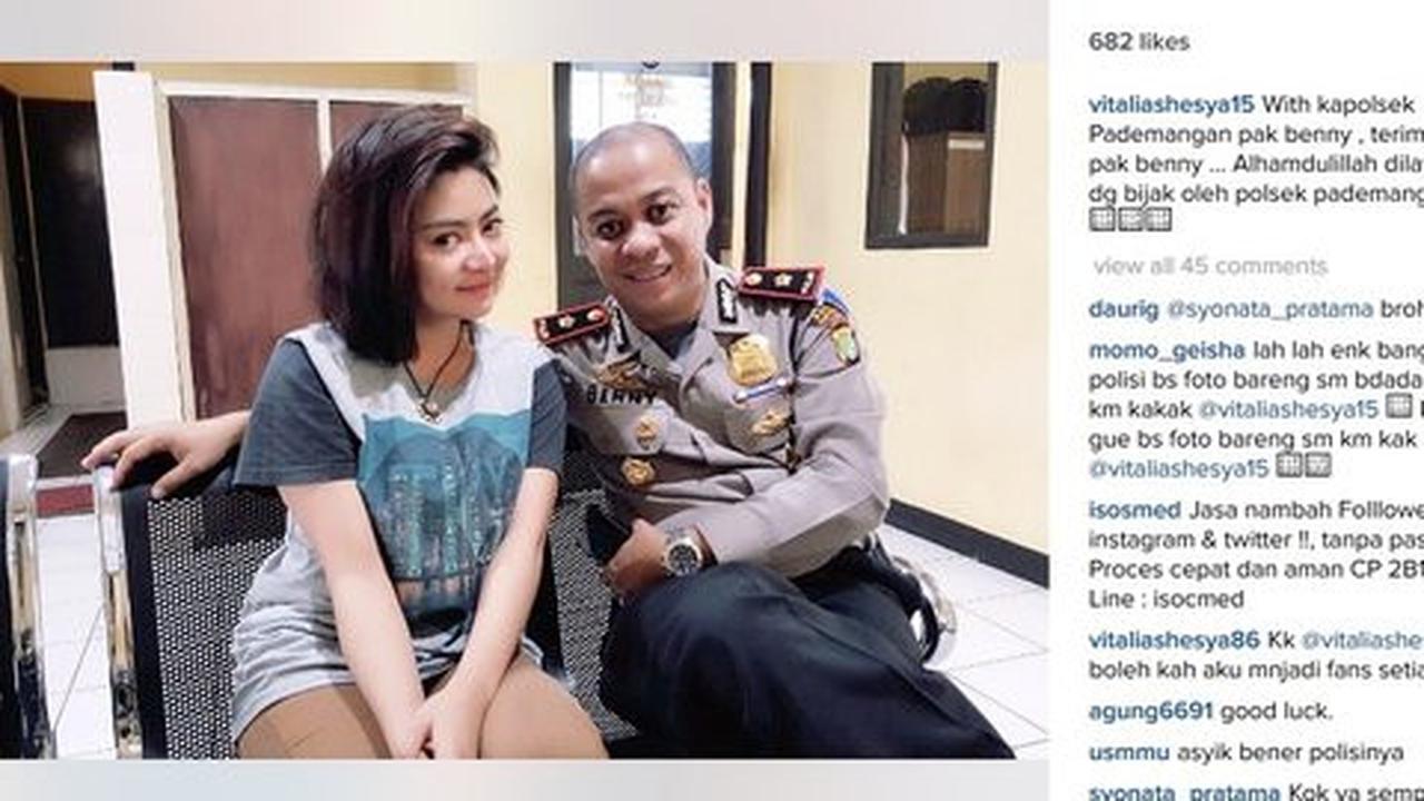 Foto Vitalia Sesha dengan Kapolsek Pademangan dihapus dari Instagram