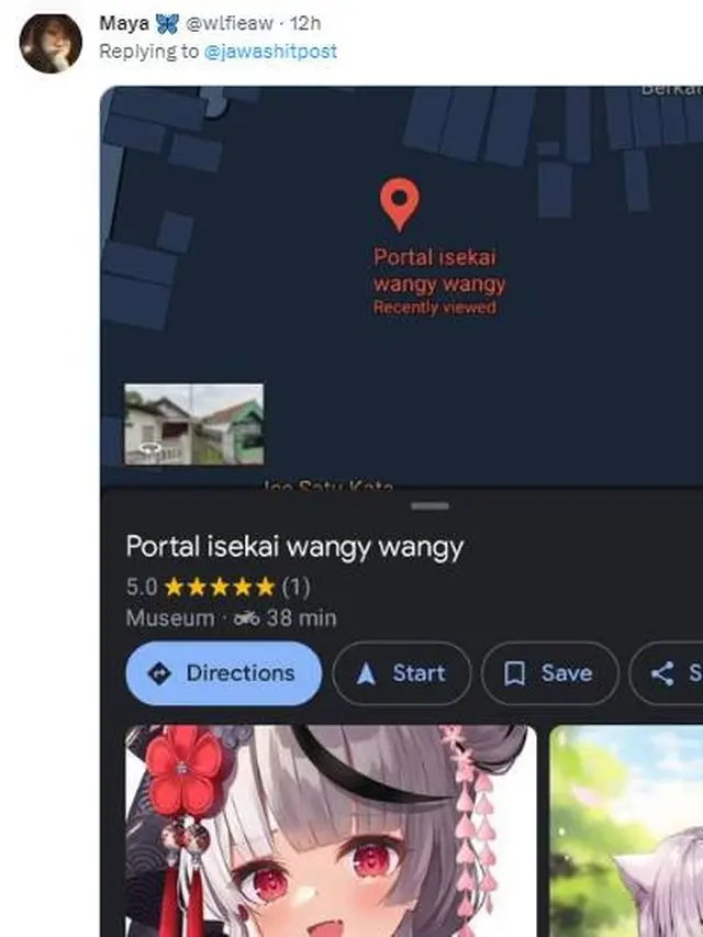 5 Penamaan Titik Google Maps ala Anak Wibu Ini Nyeleneh Banget