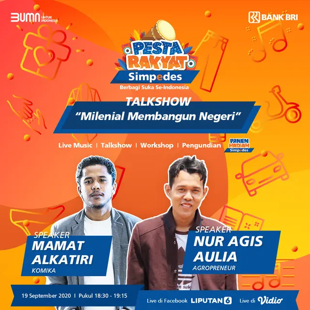Nur Agis Aulia dan Mamat Alkatiri di Pesta Rakyat Simpeder 2020.