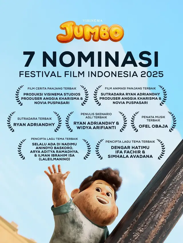 Deretan nominasi Piala Citra FFI 2025 yang didapat film Jumbo. (Foto: Dok. Istimewa)