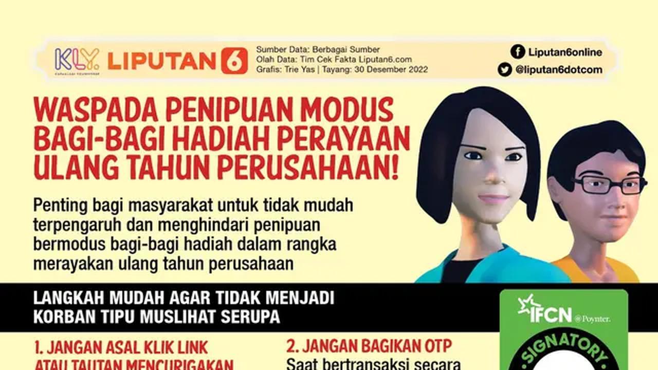 Infografis Cek Fakta Waspada Penipuan Bagi-bagi Hadiah ultah perusahaan