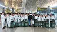 Tim bul tangkis Indonesia bertolak menuju Bangkok, Thailand, Jumat (5/12/2025) pagi, untuk mengikuti SEA Games 2025 Thailand. (PBSI)