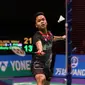 Tunggal putra Indonesia Anthony Sinisuka Ginting tampil luar biasa di Piala Sudirman 2017. Ia mengalahkan tunggal putra peringkat tiga dunia asal Denmark, Viktor Axelsen, pada penyisihan Grup 1D Piala Sudirman. (Liputan6.com/Humas PP PBSI)