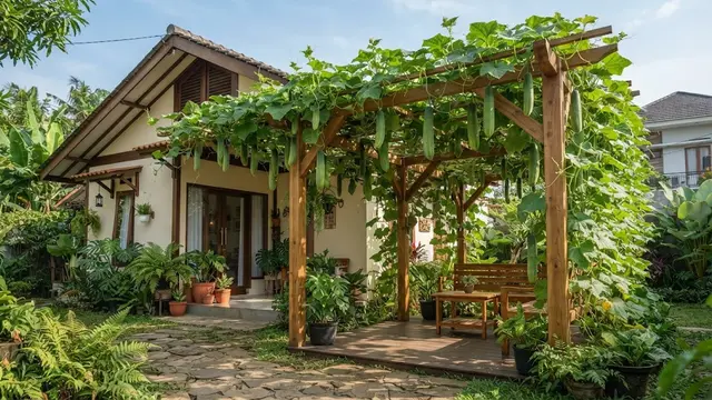 Ide Pergola dari Tanaman Sayur Rambat