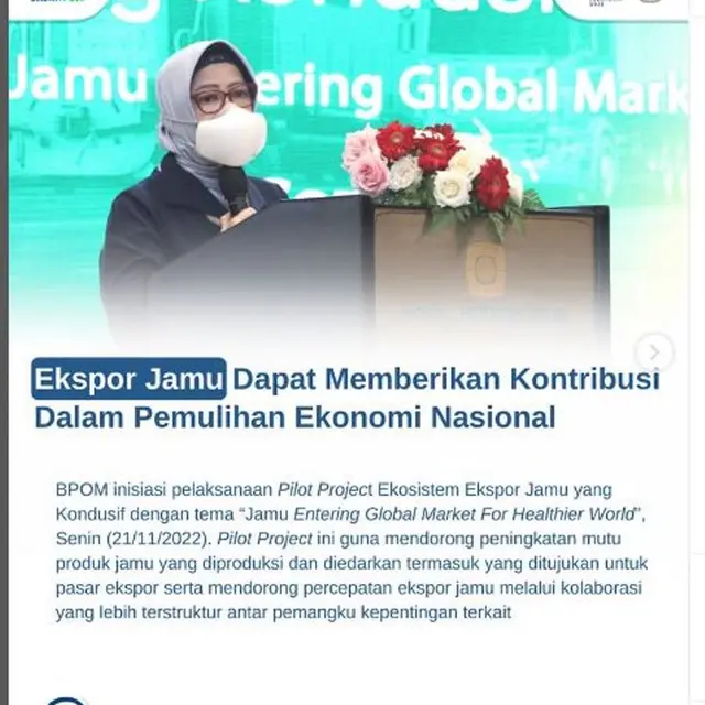 BPOM Gandeng 7 Kementerian dan Lembaga Membentuk Ekosistem Ekspor Jamu Kondusif