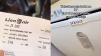 Seorang penumpang pesawat Lion Air tidak mendapatkan kursi, padahal memiliki tiket. (Dok:&nbsp;TikTok @mahongteo)