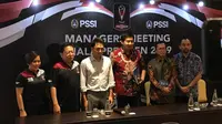 Ketua Steering Committee Maruarar Sirait (tiga dari kanan) pada konferensi pers jelang final Piala Presiden 2019 di Jakarta, Rabu (27/2/2019). (Istimewa)