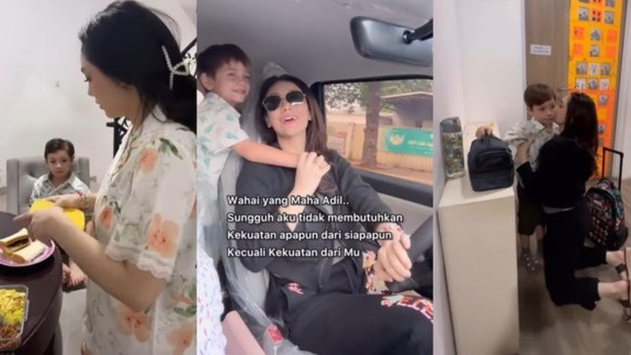 10 Foto Celine Evangelista Mengantar Anak ke Sekolah, Menyiapkan Sarapan dan Bekal - Mengemudikan Mobil Sendiri