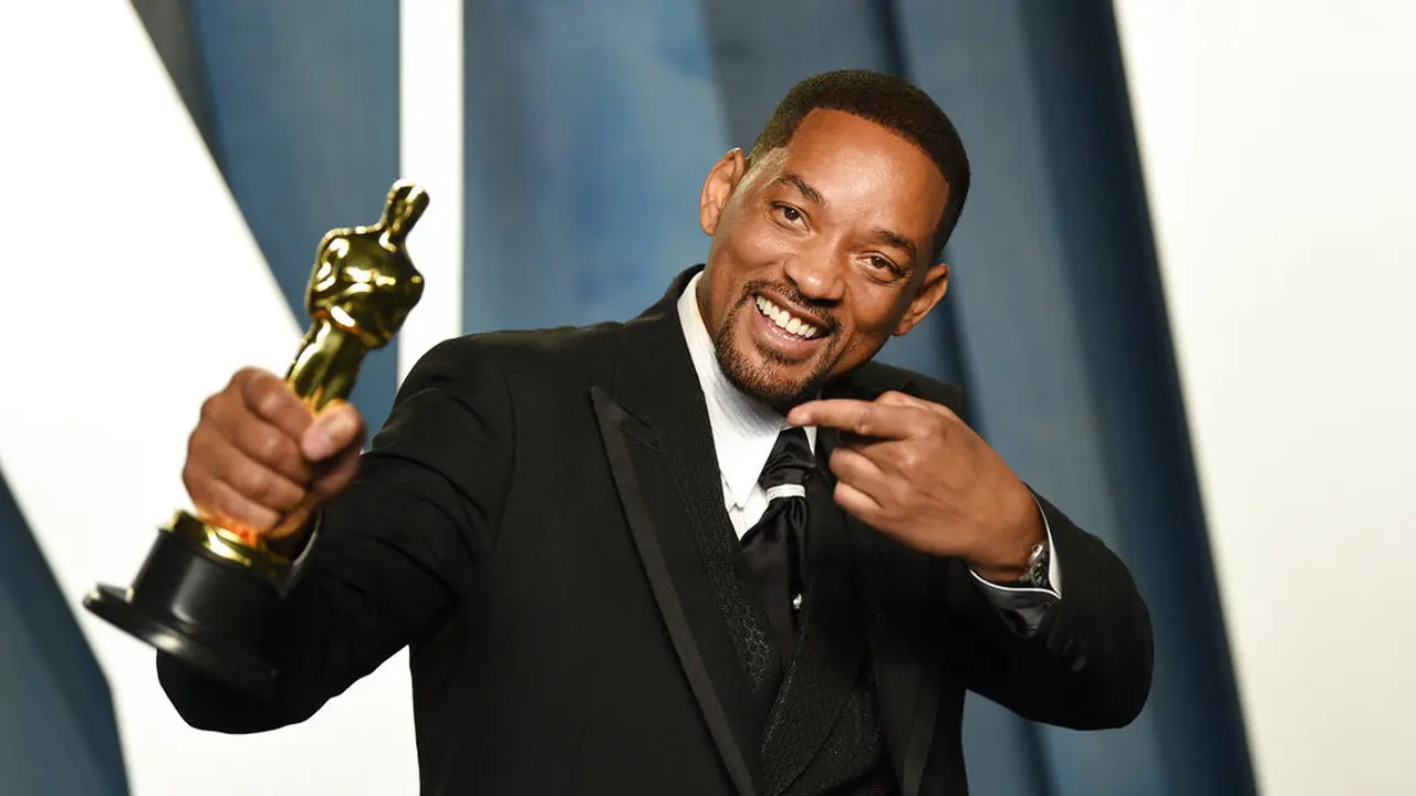 Will Smith dalam Piala Oscar 2022. (Evan Agostini/Invision/AP)