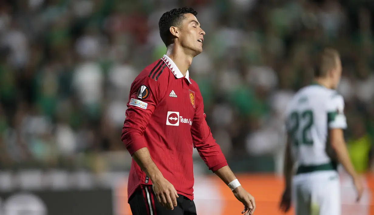 Namun Cristiano Ronaldo masih belum mampu menemukan ketajamannya dalam laga melawan Omonia Nicosia. (AFP)