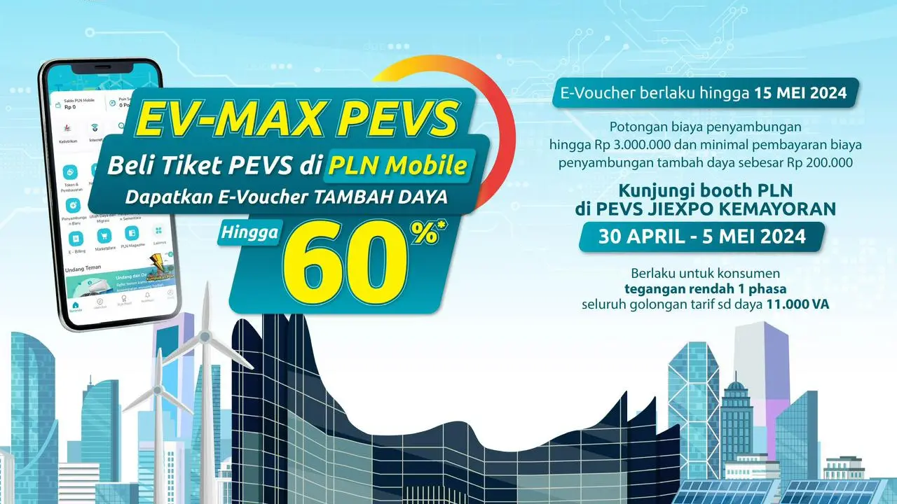 PT PLN (Persero) hadirkan promo dan hadiah menarik pada gelaran Periklindo Electric Vehicle Show (PEVS) 2024. (Foto: PLN)