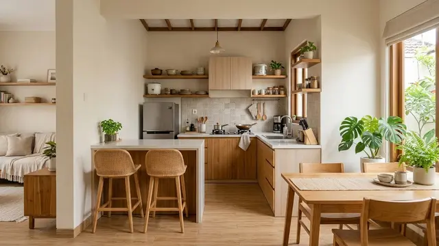 Dapur 3x2 dengan Konsep Semi Terbuka