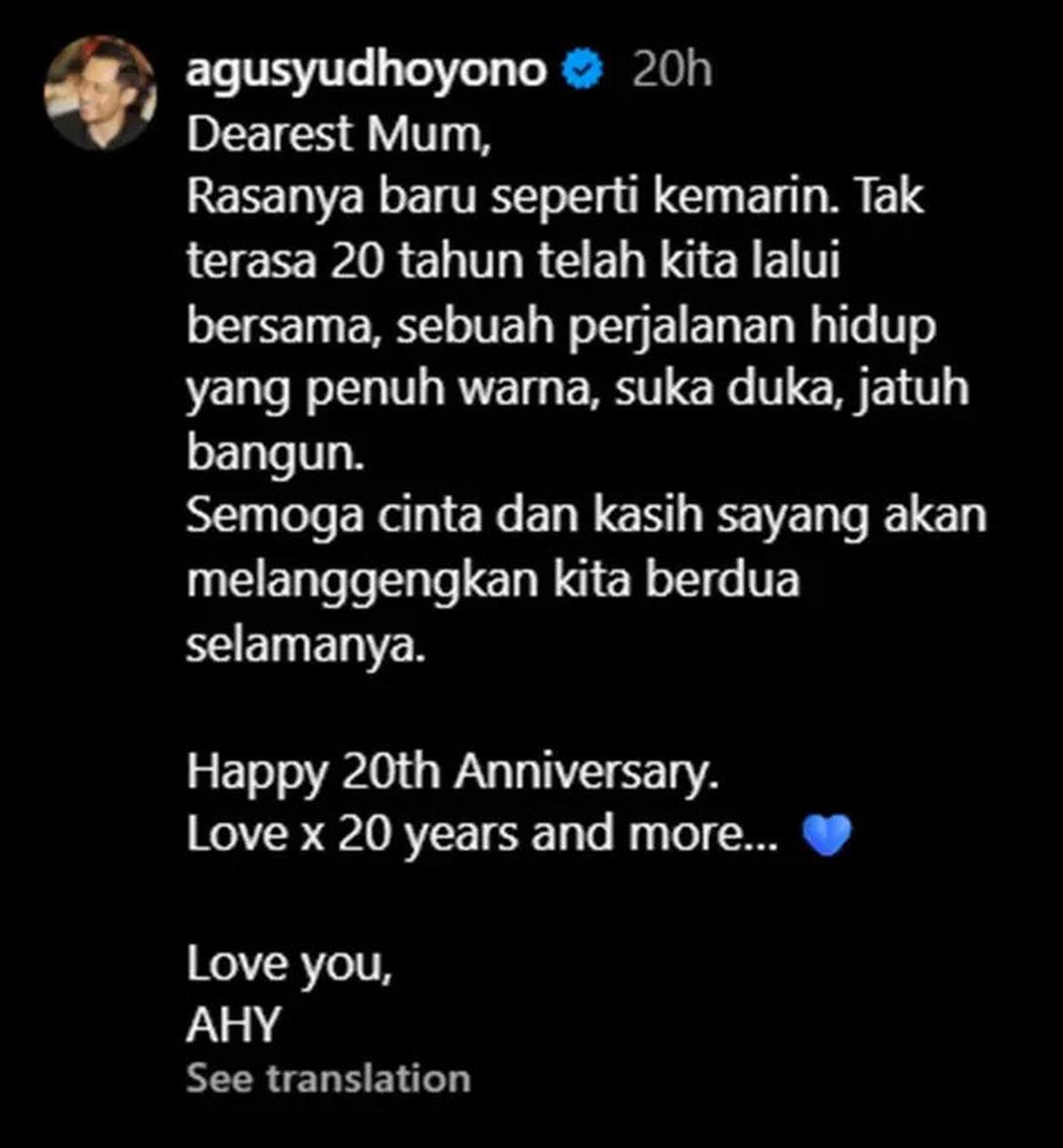 Gaya Annisa Yudhoyono dan AHY saat Rayakan Hari Pernikahan, Sederhana Tapi Berkelas