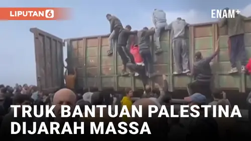 VIDEO: Puluhan Warga Palestina Jarah Truk Bantuan