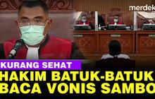 VIDEO: Batuk-Batuk, Hakim Wahyu Tampak Kurang Sehat saat Pembacaan Vonis Sambo