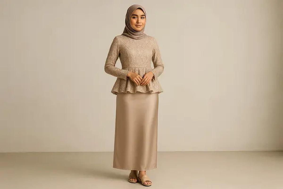 8 Model Gaun Pesta Muslimah Kombinasi Brokat dan Satin, Elegan dan Stylish