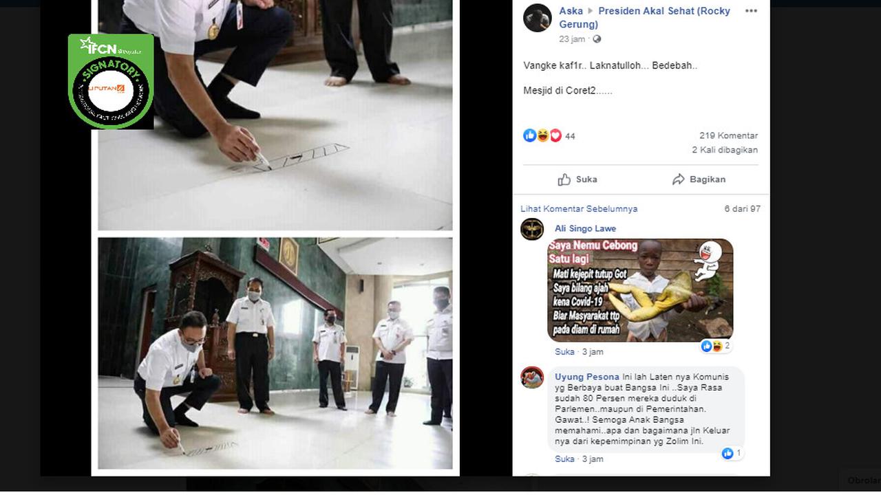 Penelusuran Klaim Foto  Anies Baswedan Coret-Coret Masjid