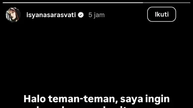Unggahan Isyana Sarasvati. (Foto: Dok. Instagram @isyanasarasvati)