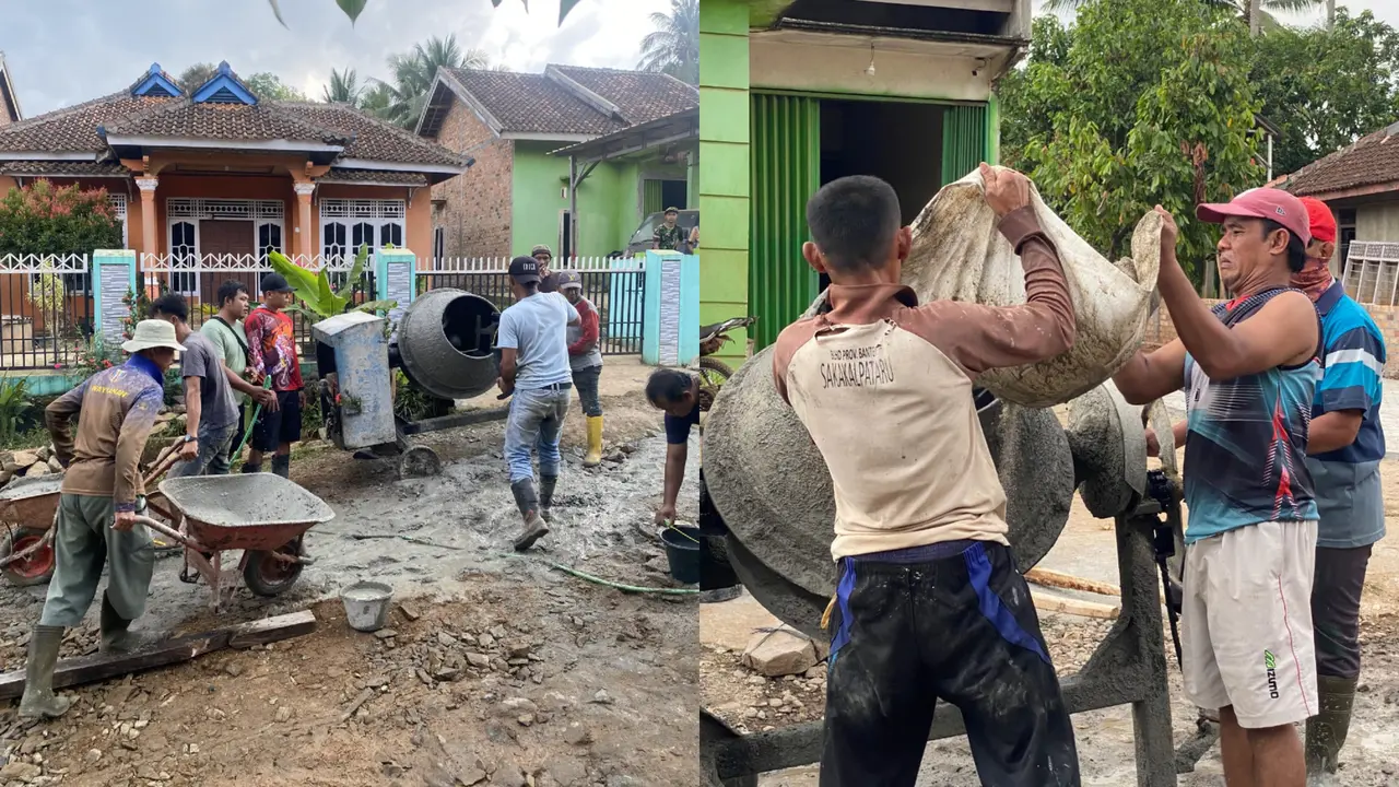 Sering Makan Korban, Warga Way Kanan Cor Jalan Pakai Uang Patungan