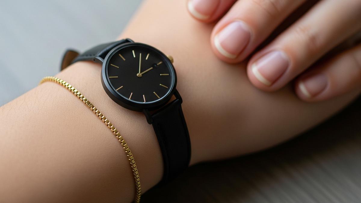 9 Model Gelang Emas Gram Kecil yang Cocok dengan Jam Tangan Hitam, Tampil Modern di 2025