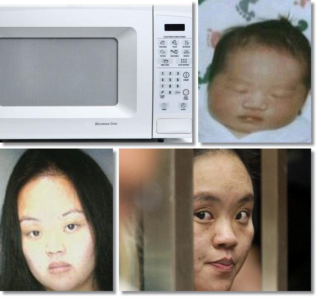 Yang (34) memasak putrinya yang masih dua bulan di microwave | Photo: Copyright dailymail.co.uk 