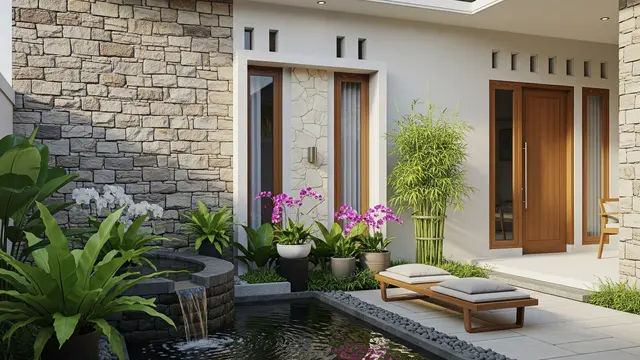 Teras dengan Elemen Air