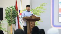 Wakil Menteri Ketenagakerjaan Afriansyah Noor dalam acara Al Binaa Festival di kabupaten Bekasi, Jawa Barat, Selasa (27/2/2024).