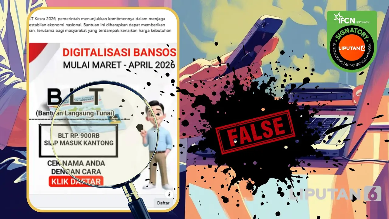 Klaim hoaks bantuan pemerintah link pendaftaran BLT Kesra Periode Maret-April 2026