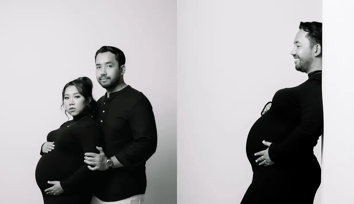 Potret Maternity Shoot Kiky Saputri, Kocak Adu Perut dengan Suami (Sumber: Instagram/kikysaputri)