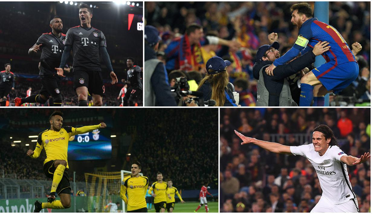 Berikut ini deretan top skor sementara Liga Champions musim 2016/2017 hingga babak 16 besar. (AFP-EPA)