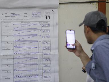 Petugas Panitia Pemungutan Suara (PPS) dan Panitia Pemilihan Kecamatan (PPK) melaksanakan rapat pleno rekapitulasi hasil penghitungan perolehan suara dan penetapan hasil pemilihan umum tingkat Kecamatan di GOR Benhil, Jakarta Pusat, Jumat (16/2/2024). (merdeka.com/Arie Basuki)