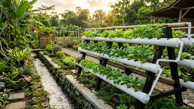 Kebun Sayur di Samping Selokan