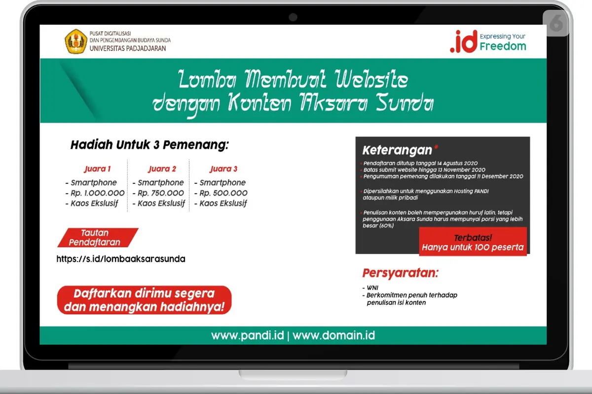 PANDI dan Unpad Gelar Lomba Pembuatan Situs Web dengan Konten Aksara Sunda