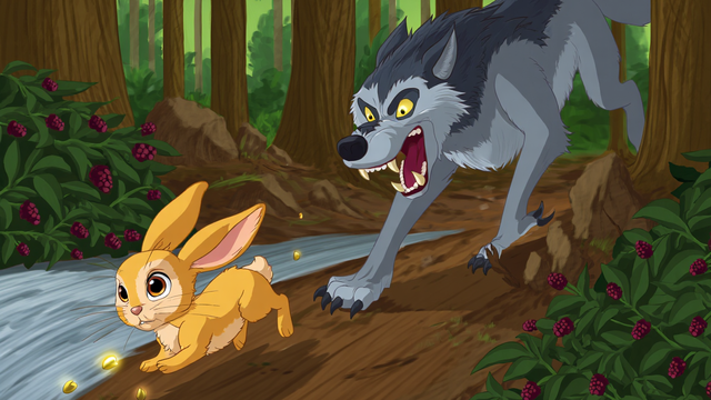 La fábula del Conejo Dorado y el Lobo Maligno (Foto: Reve Art AI)