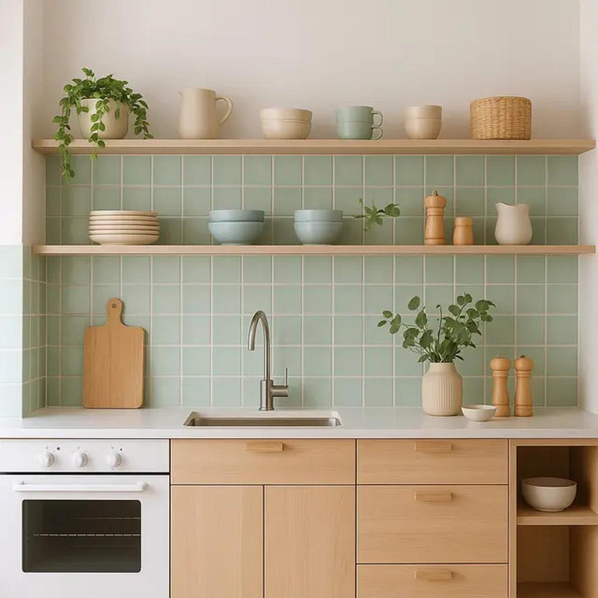 7 Ide Dapur dengan Dinding Keramik 2025, Bikin Ruang Masak Makin Estetik