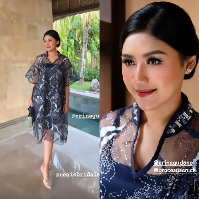 Pesona Erina Gudono Hadiri Pernikahan Nex Carlos, Tampil Memesona dengan Dress Brokat