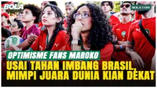 Suporter Maroko merayakan hasil imbang 1-1 melawan Brasil pada laga Grup C Piala Dunia 2026 di MetLife Stadium. Dari Rabat, para pendukung Atlas Lions memuji performa tim dan yakin Maroko mampu melangkah lebih jauh pada turnamen tahun ini.