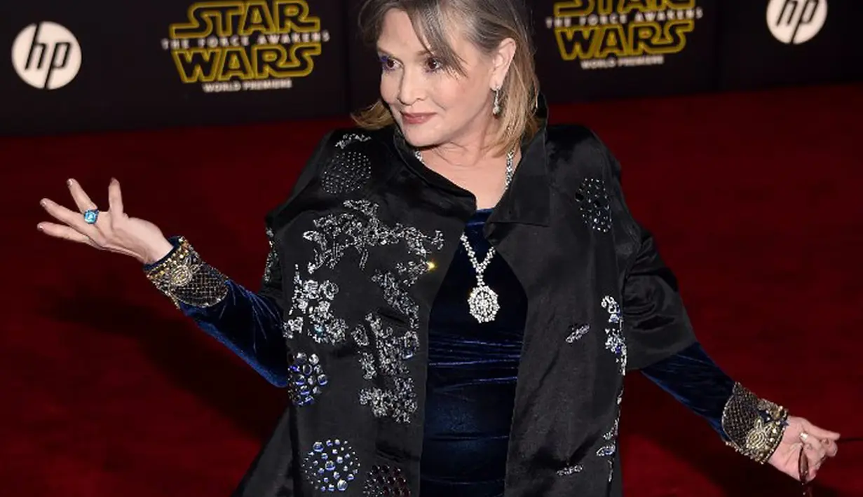 Mewakili Carrie Fisher, sebagai saudara kandung perempuan Joely Fisher juga mengucapkan rasa terima kasihnya pada para penggemaar Carrie yang telah memberikan doa untuk kesembuhan Carrie. (AFP/Bintang.com)