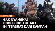 Ogoh-ogoh dari sampah curi perhatian di perayaan Hindu Pengerupukan jelang Nyepi. Salah satu kelompok pemuda Desa Sidakarya membuat ogoh-ogoh ini dari limbah plastik dan kaleng. Sampah di sekitar desa dijadikan karya seni.