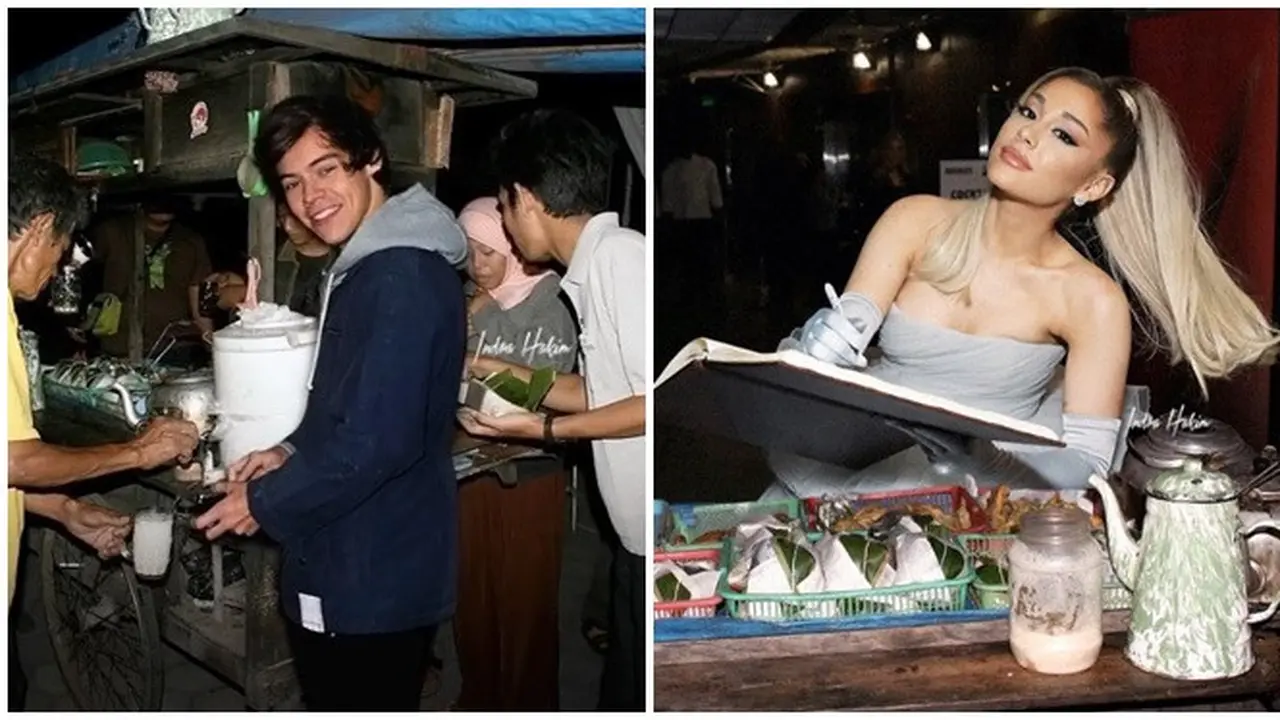 6 Editan Foto Seleb Dunia Makan di Angkringan Ini Bikin Senyum