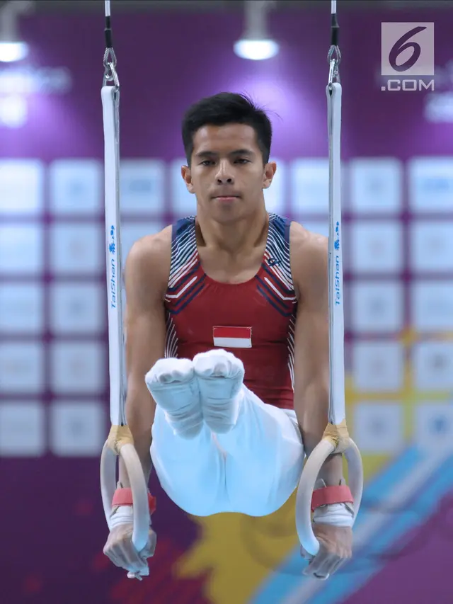 Aksi Pesenam Muda Indonesia di Kejuaraan Senam Artistik Junior Asia ke-15