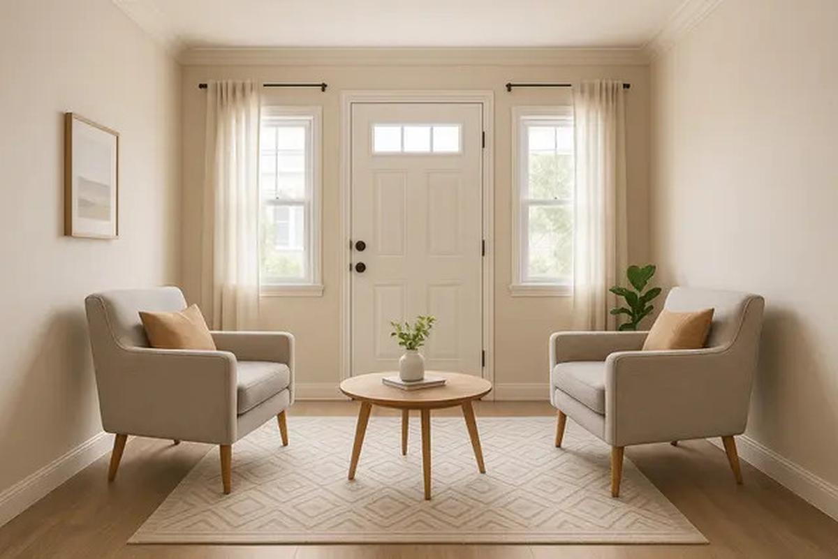 7 Desain Ruang Tamu 3x4 Pintu Tengah, Solusi Estetik untuk Rumah Minimalis