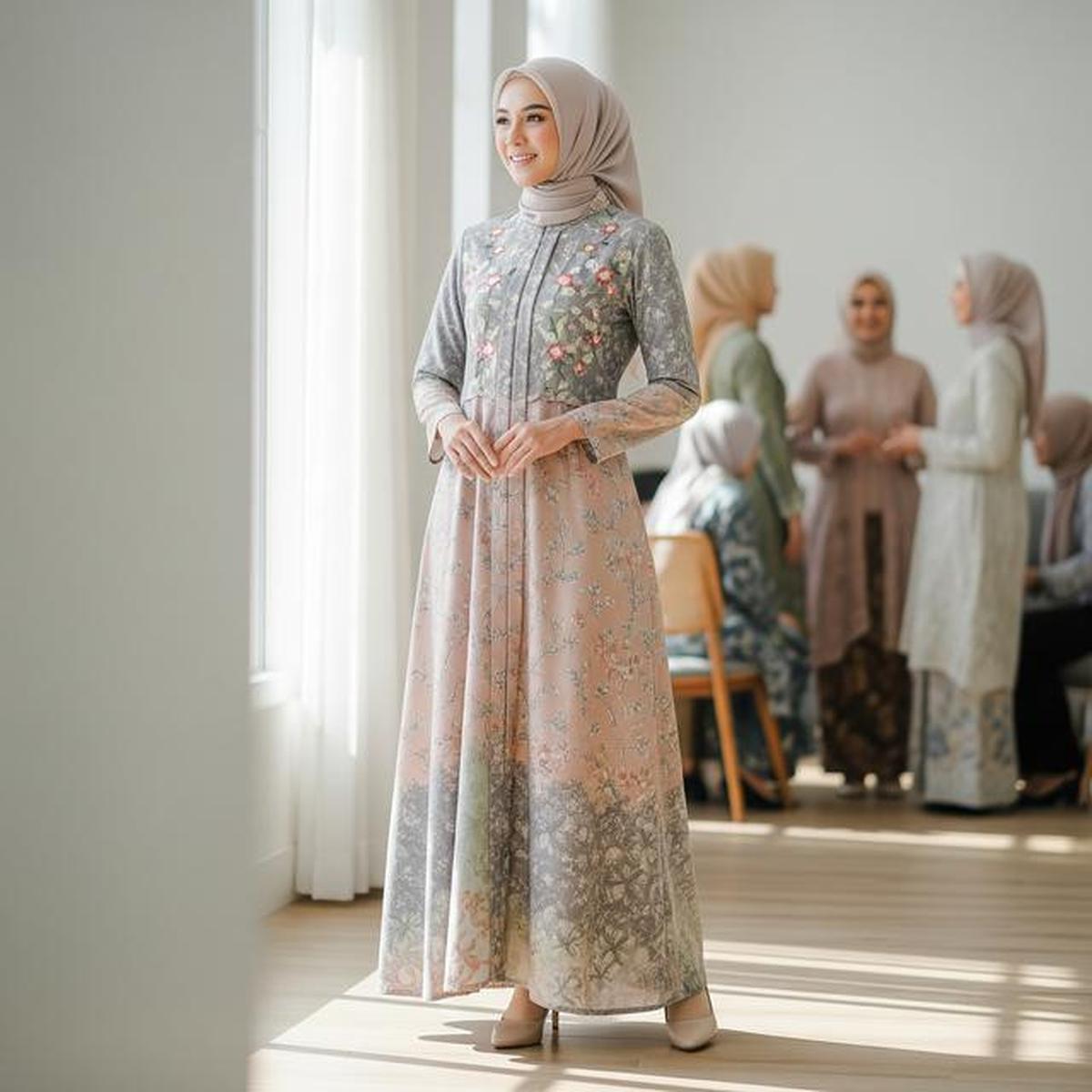 7 Model Gamis Batik untuk Arisan Wanita, Kombinasi Motif dan Warna yang Menawan
