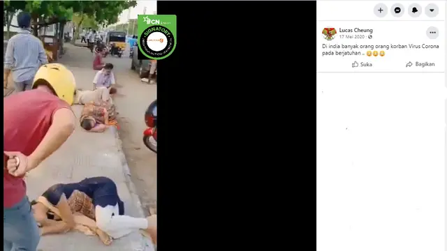 Cek Fakta Liputan6.com menelusuri klaim video korban virus corona berjatuhan di India