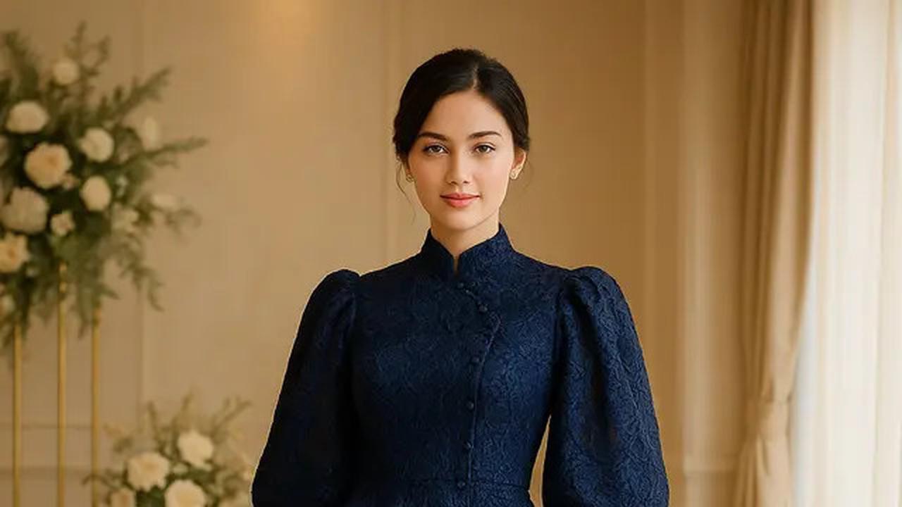 8 Model Kebaya Janggan Brokat Lengan Balon yang Kini Tren di 2025, Tampil Fresh dan Elegan