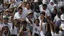 Wakil Ketua Dewan Pertimbangan Partai Berkarya Siti Hediati Harijadi alias Titiek Soeharto menghadiri kegiatan jalan sehat di kawasan Jakarta Pusat, Sabtu (2/2). Acara ini digelar oleh relawan Roemah Djoeang Prabowo-Sandiaga (Liputan6.com/Herman Zakharia)