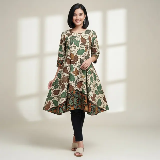 9 Model Atasan Batik Motif Daun Kekinian, Tren Fashion Tampil Stylish