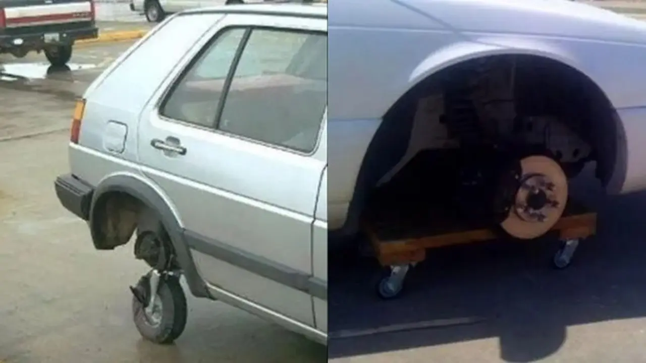 7 Cara Nyeleneh Orang Ganti Roda Mobil dalam Keadaan Darurat Ini Kreatif Banget