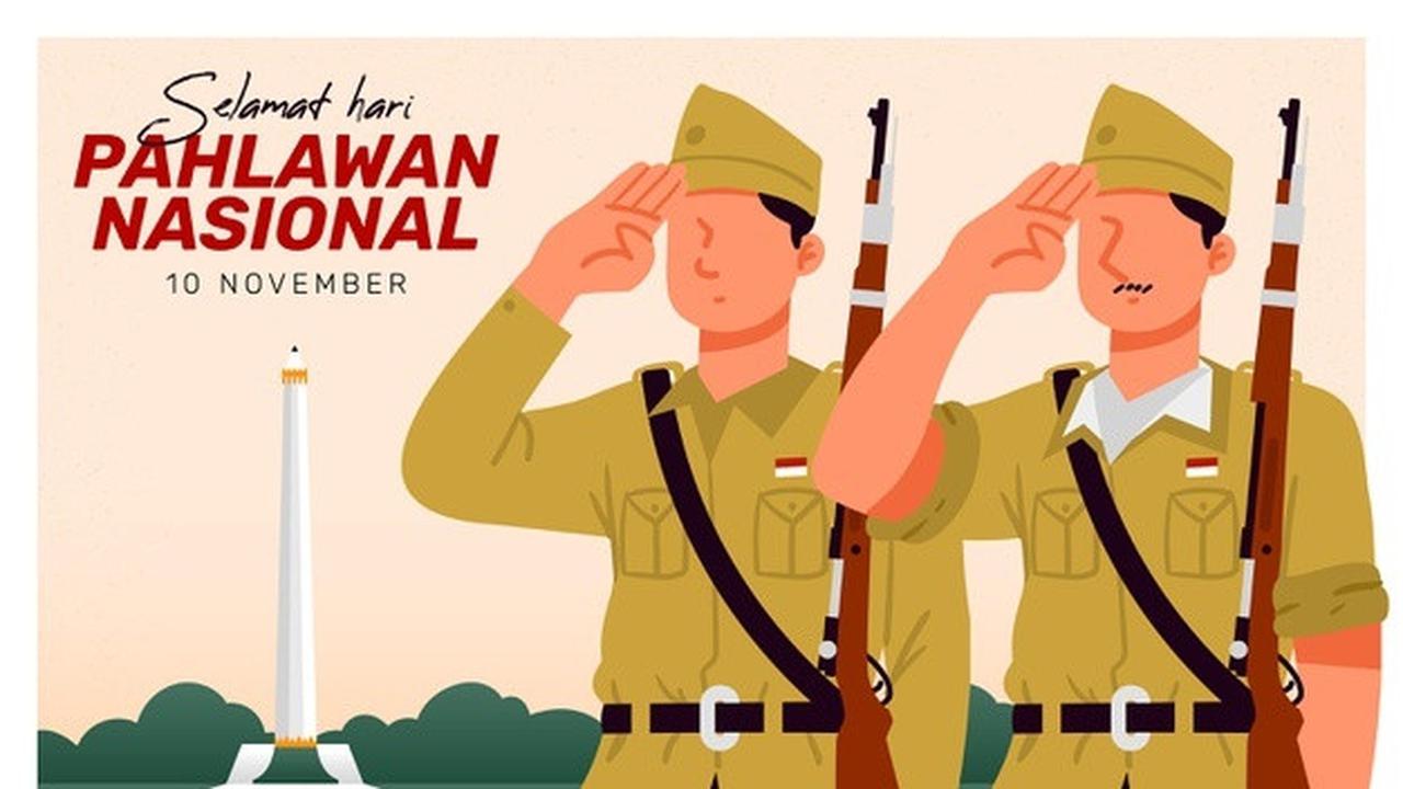 Ilustrasi hari pahlawan 10 November, puisi pahlawan